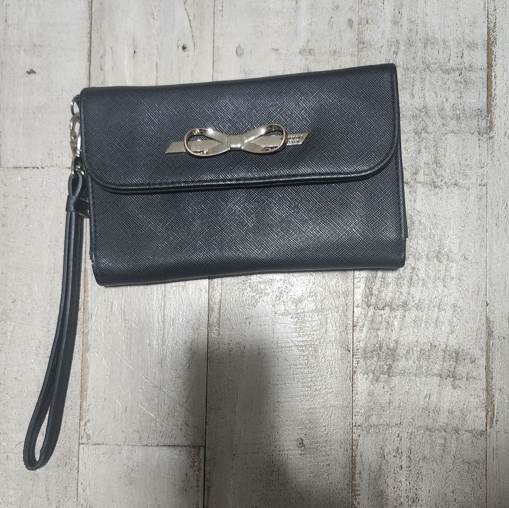 Victoria Secret Elegant Black Clutch with Wrist Strap